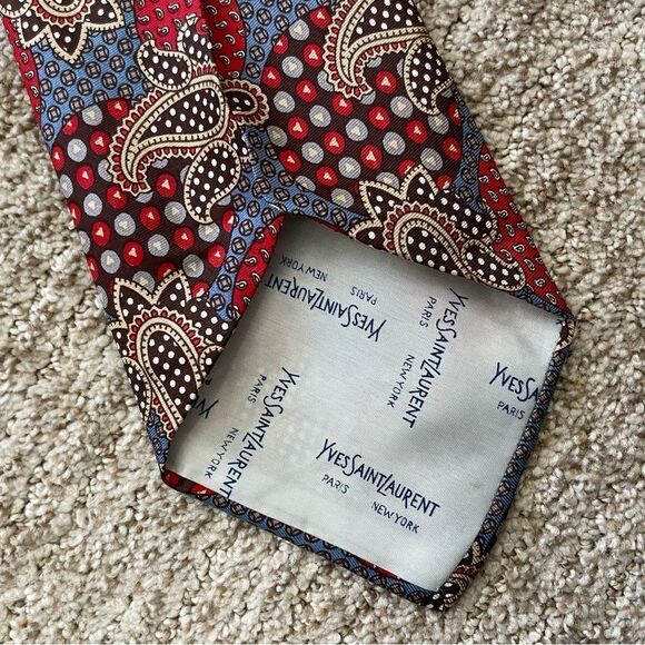 YSL Men's Silk Printed Tie - Picture 3 of 7